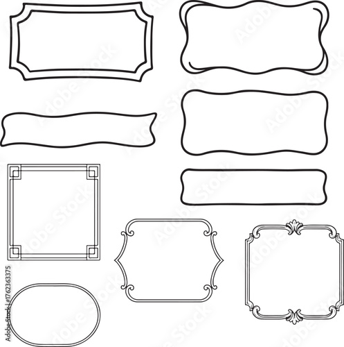 Collection of hand-drawn decorative frames and borders offering unique artistic flair for creative projects and designs vector