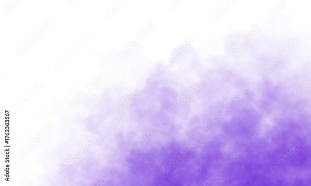 Fototapeta premium Realistic violet smoke cloud with soft texture and transparent background for visual projects, posters and web content