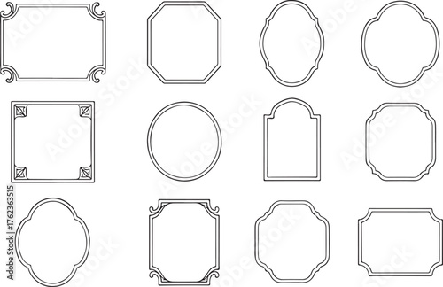 Set of decorative ornate vintage frames and borders elegant designs for classic photo or text layouts with subtle flourishes and ornamental detail vector