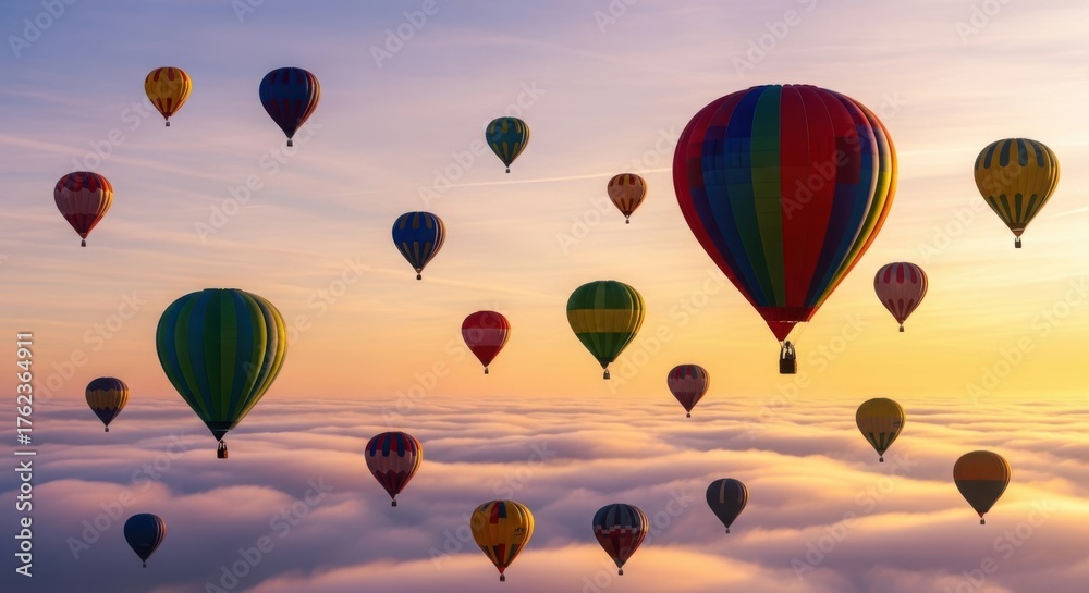 Naklejka premium Colorful hot air balloons isolated on white background