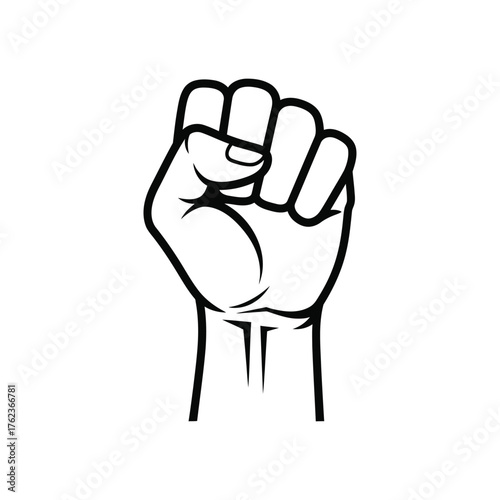 Outline of a raised fist symbol