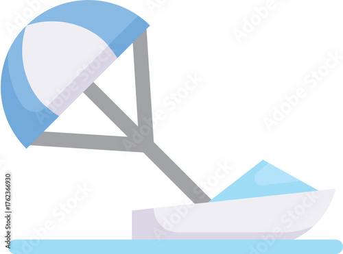 Minimal Blue Surfboard Water Sports Illustration