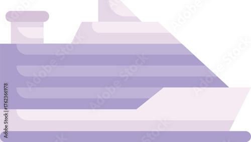 Minimalist Purple Cruise Ship Maritime Icon