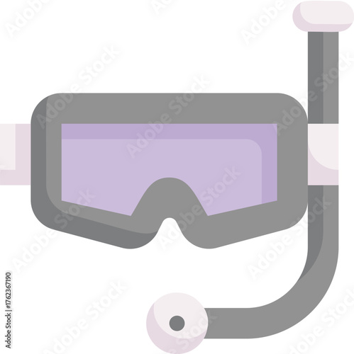 Modern Snorkeling Mask with Tube Icon