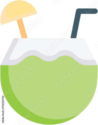 Tropical Coconut Refreshment Illustration