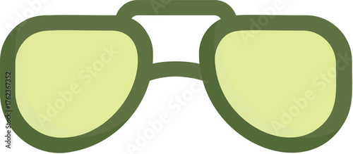 Retro Green Aviator Sunglasses Illustration"