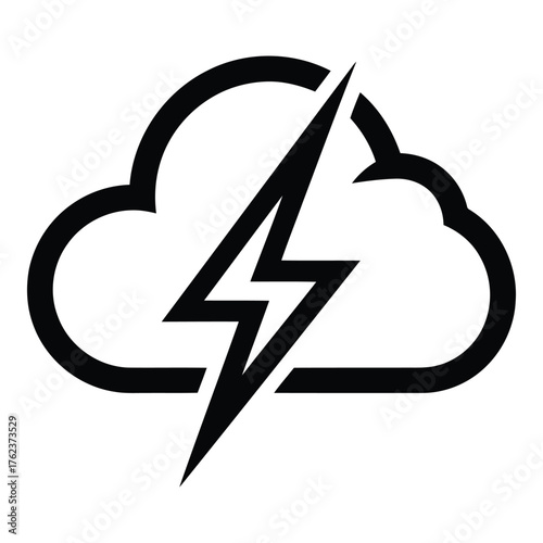 Cloud with lightning bolt icon
