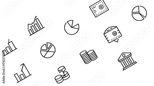 Illustrative elements that convey financial concepts.