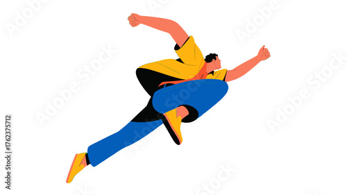 Illustration of a person with dynamic pose.