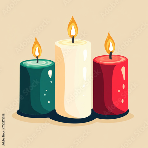 burning candles vector illustration