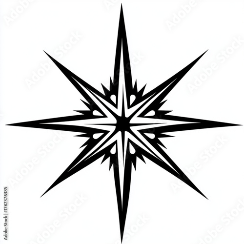 black and white star
