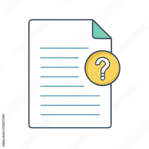 Paper document with question mark presents uncertainty and need for clarification