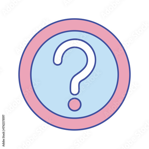 A circular icon with a question mark symbolizing uncertainty and inquiry