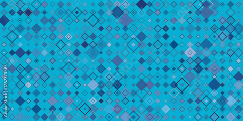 Blue Geometric Diamond Pattern Background with Transparent Shapes