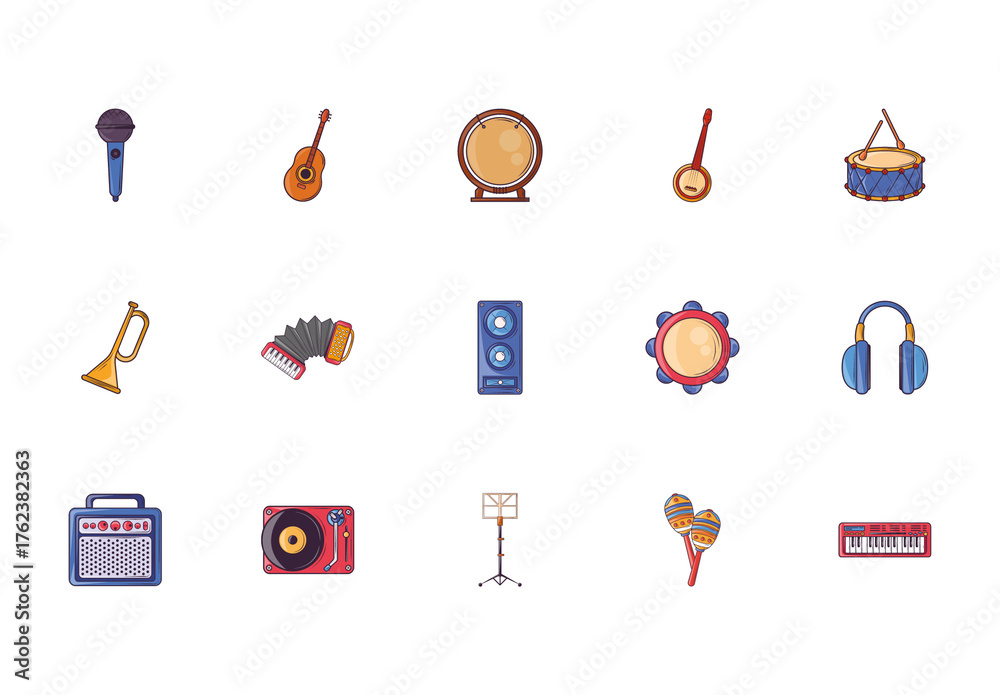 Adobe Instrument Music Instrument Icon Set Stock Template | Adobe Stock