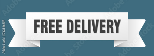 free delivery ribbon isolated on transparent background. free delivery ribbon