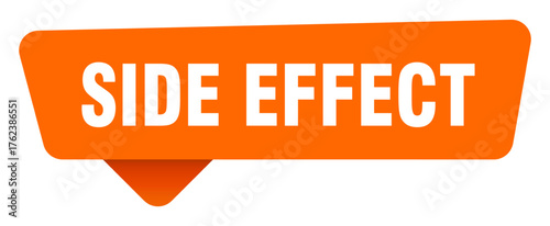 side effect sticker. side effect orange sign isolated on transpatent background