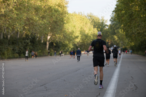 Wallpaper Mural Back view of a jogger man running Torontodigital.ca