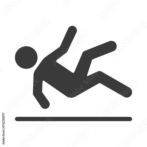 slippery floor sign flat vector icon