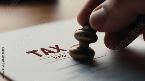 Tax season is here! Get your finances in order and make sure your taxes are paid on time. Don't wait until the last minute, start preparing your return today! Tax paid.