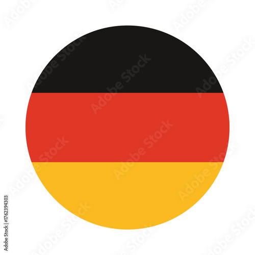Free Download Simple isolated round icon of the German flag for web, app, or educational use vector illustration - GFXLoad