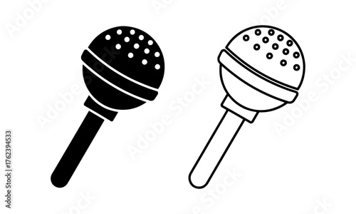Holy Water Sprinkler Icon in Outline and Solid Black Vector symbolizing blessings of graves