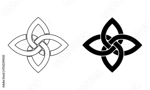 Remembrance Knot Icons in Outline and Solid Black Vector symbolizing the unbroken bond of love and memory with departed souls
