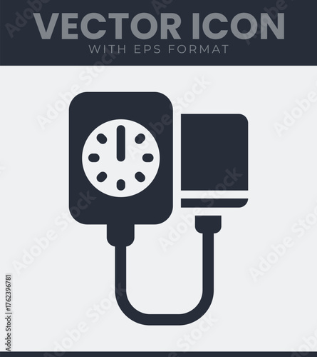 Blood pressure monitor vector icon graphic medical tool