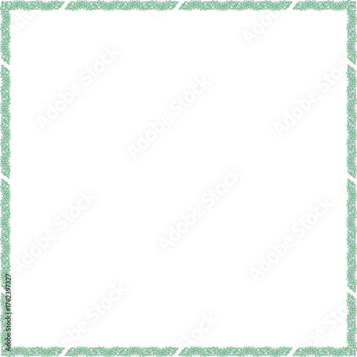 green frame with leaves