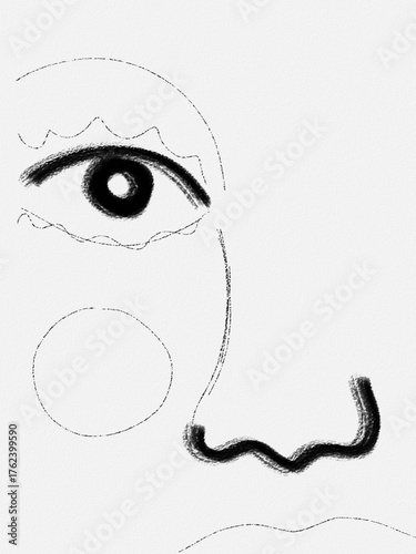 sketch of a woman's face line art