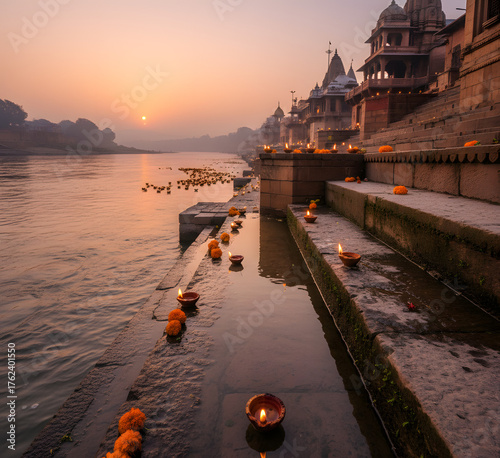 sunset on the river