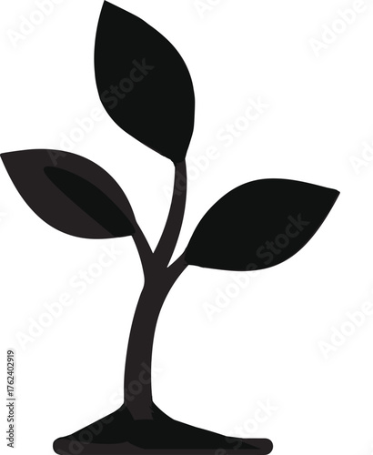 Minimalist Green Leaf Symbol — Nature, Ecology, and Sustainability Icon