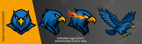 Fierce Hawk Mascot Logo for Esports and Gaming Team – Angry Bird of Prey Vector Emblem Design