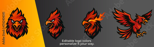 Angry Phoenix Head – Modern Esport Mascot Logo Vector for Gaming and Sports Team Identity
