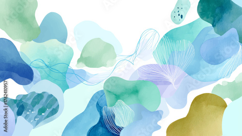 Elegant watercolor brain anatomy illustration in blue tones, perfect vector background for neurology clinics, healthcare websites, and cognitive science presentations.