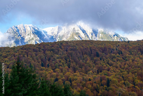 mountain landscape with clouds, Baiu Mountains, Romania 