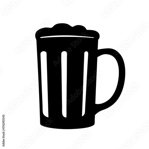 Illustration of a beer mug with foam, a classic symbol of celebration, refreshment, and social gatherings in pubs and bars