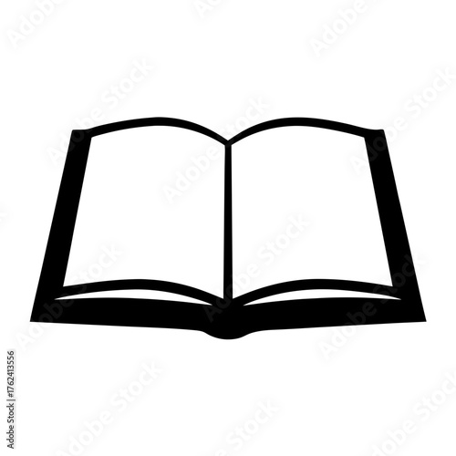 Vector art of open book illustration, symbolizing knowledge, learning, and storytelling with a minimalist and clean design