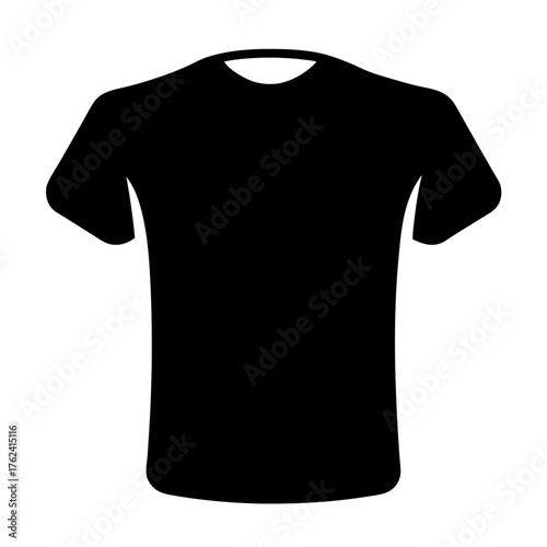 Vector art of a black tshirt, showcasing its simple design and versatile style, perfect for casual wear and layering options