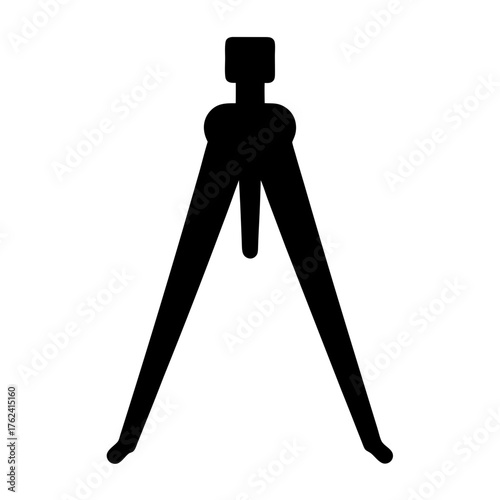 Vector art of silhouette of a tripod, commonly used for stabilizing cameras and other equipment for photography or videography