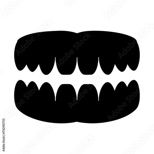Illustration of human teeth, showcasing dental anatomy and oral health in a simple, graphic representation