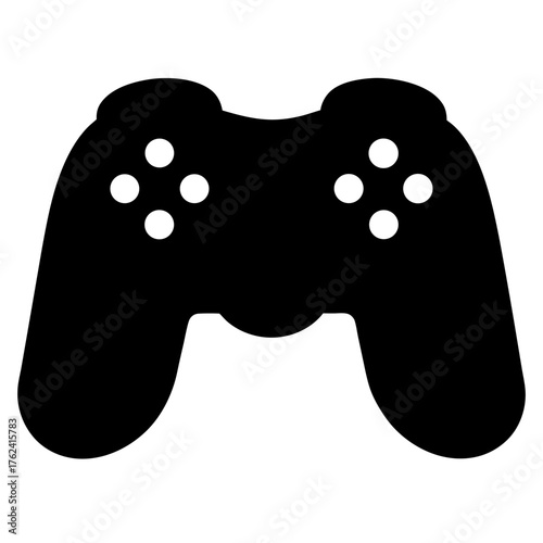 Vector art of a black and white illustration of a game controller, , symbolizing gaming, recreation, and the immersive world of digital entertainment