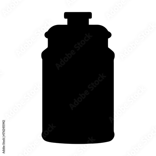 Vector art of vintage milk can, a rustic container evoking nostalgia with its classic shape and sturdy build, perfect for farmhouse decor