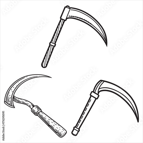 sickle tool line art vector design