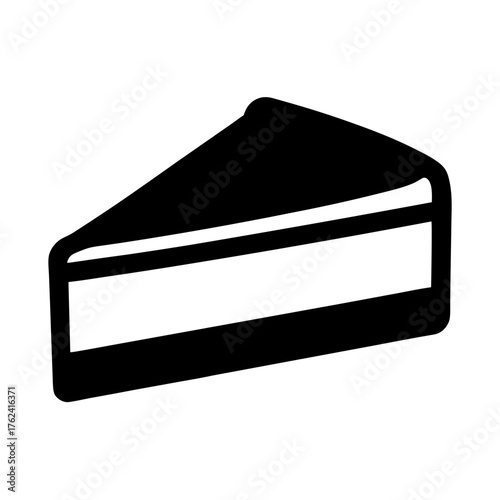 Vector art of a slice of cheesecake, showcasing its creamy layers and tempting triangular shape, inviting a sweet indulgence