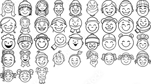 set of funny faces
