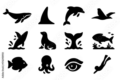 set of animals silhouettes