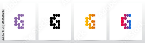 Circles Flat Thinner on Each Row Initial Letter Logo Design G