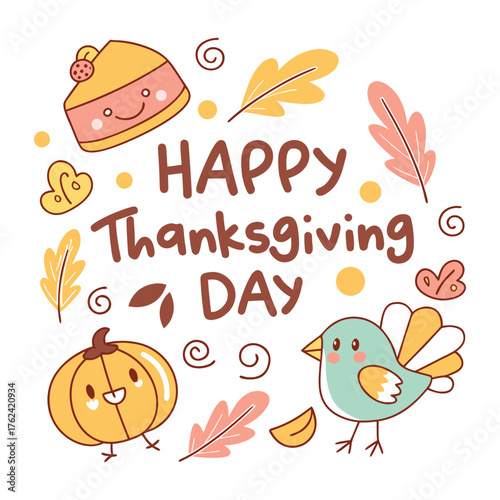 Autumn Thanksgiving Vector Art: Festive Drawings for Holiday Cards