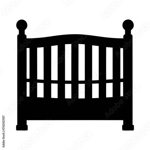 Find a sturdy wooden baby crib for nursery decor and baby furniture needs black silhouette style